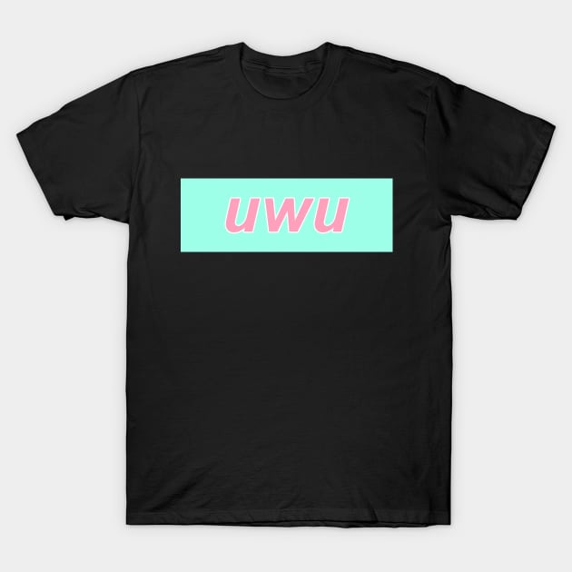 uwu Box Logo (Mint) T-Shirt by NicoPrints